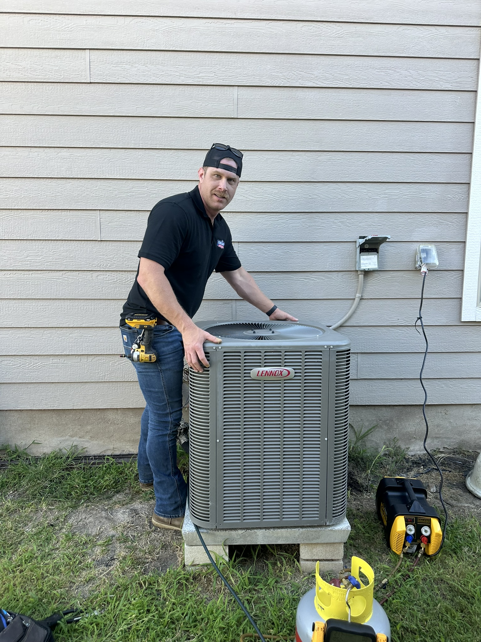 ac unit being installed